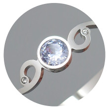 Жорсткий браслет Stainless Steel з емаллю. Родій. Сталь. Камені: білий циркон. Діаметр: 62 мм. Ширина: 10 мм.