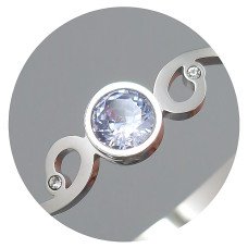 Жорсткий браслет Stainless Steel з емаллю. Родій. Сталь. Камені: білий циркон. Діаметр: 62 мм. Ширина: 10 мм.