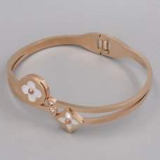Жорсткий браслет Stainless Steel з емаллю. Сталь. Позолота ЧВ. Діаметр: 62 мм. Ширина: 18 мм.
