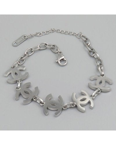 Браслет Stainless Steel. Сталь. Родій. Довжина: 17-21 см. Ширина: 13 мм.
