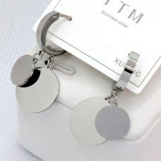 Сережки Stainless Steel. Сталь. Родій. Довжина: 30 мм. Ширина: 14 мм.