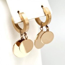 Сережки Stainless Steel. Сталь. Позолота ЧВ. Довжина: 30 мм. Ширина: 14 мм.