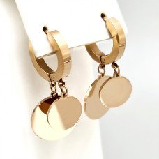Сережки Stainless Steel. Сталь. Позолота ЧВ. Довжина: 30 мм. Ширина: 14 мм.