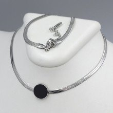 Ланцюжок із кулоном Stainless Steel. Сталь. Родій. Довжина: 40-45 см