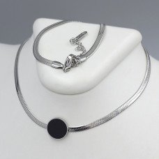 Ланцюжок із кулоном Stainless Steel. Сталь. Родій. Довжина: 40-45 см