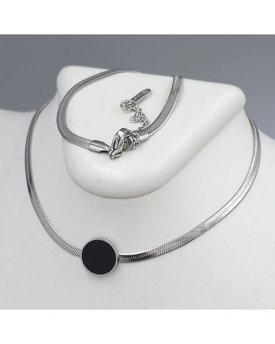 Ланцюжок із кулоном Stainless Steel. Сталь. Родій. Довжина: 40-45 см
