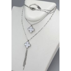 Подвійний двосторонній ланцюжок із кулоном Stainless Steel. Сталь. Родій. Довжина: 38-42 см
