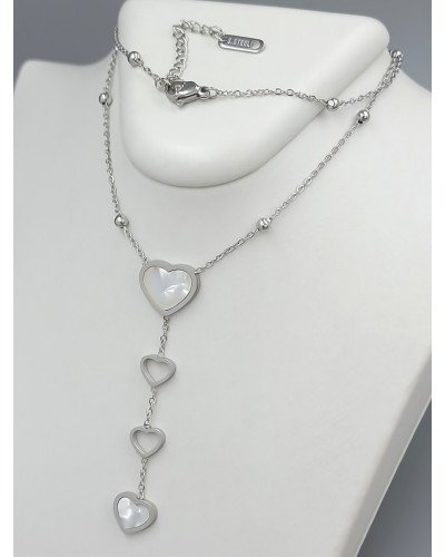 Ланцюжок із кулоном Stainless Steel. Сталь. Родій. Довжина: 42-47 см