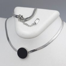 Ланцюжок із кулоном Stainless Steel. Сталь. Родій. Довжина: 40-45 см.