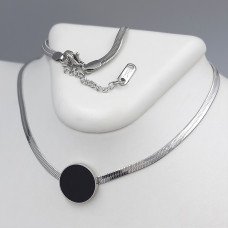 Ланцюжок із кулоном Stainless Steel. Сталь. Родій. Довжина: 40-45 см.