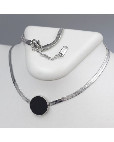 Ланцюжок із кулоном Stainless Steel. Сталь. Родій. Довжина: 40-45 см.