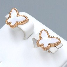 Сережки-гвоздики Stainless Steel з емаллю. Сталь. Позолота ЧВ. Довжина: 10 мм. Ширина: 13 мм.