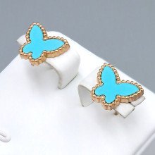 Сережки-гвоздики Stainless Steel з емаллю. Сталь. Позолота ЧВ. Довжина: 10 мм. Ширина: 13 мм.