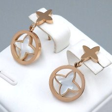 Сережки-гвоздики Stainless Steel з емаллю. Сталь. Позолота ЧВ. Довжина: 25 мм. Ширина: 13 мм.