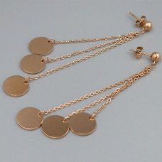 Сережки-гвоздики Stainless Steel. Сталь. Позолота ЧВ. Довжина: 85 мм. Ширина: 12 мм.