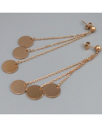 Сережки-гвоздики Stainless Steel. Сталь. Позолота ЧВ. Довжина: 85 мм. Ширина: 12 мм.
