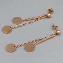Сережки-гвоздики Stainless Steel. Сталь. Позолота ЧВ. Довжина: 60 мм. Ширина: 10 мм.