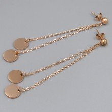 Сережки-гвоздики Stainless Steel. Сталь. Позолота ЧВ. Довжина: 85 мм. Ширина: 10 мм.