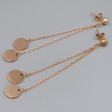 Сережки-гвоздики Stainless Steel. Сталь. Позолота ЧВ. Довжина: 85 мм. Ширина: 10 мм.