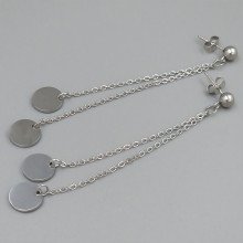 Сережки-гвоздики Stainless Steel. Сталь. Родій. Довжина: 85 мм. Ширина: 10 мм.