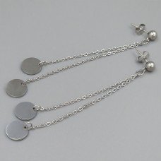 Сережки-гвоздики Stainless Steel. Сталь. Родій. Довжина: 85 мм. Ширина: 10 мм.