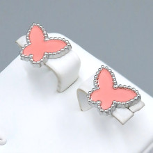 Сережки-гвоздики Stainless Steel з емаллю. Сталь. Родій. Довжина: 11 мм. Ширина: 13 мм.