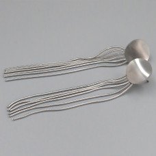 Сережки-гвоздики Stainless Steel. Сталь. Родій. Довжина: 72 мм. Ширина: 13 мм.