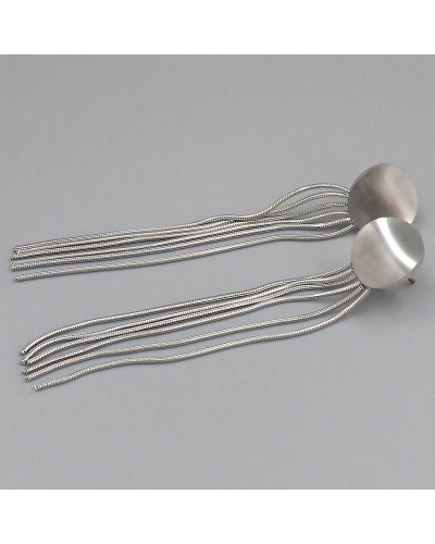 Сережки-гвоздики Stainless Steel. Сталь. Родій. Довжина: 72 мм. Ширина: 13 мм.