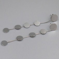 Сережки-гвоздики Stainless Steel. Сталь. Родій. Довжина: 80 мм. Ширина: 10 мм.