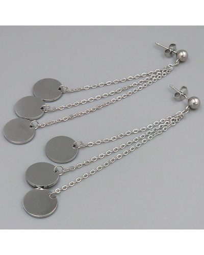 Сережки-гвоздики Stainless Steel. Сталь. Родій. Довжина: 85 мм. Ширина: 12 мм.