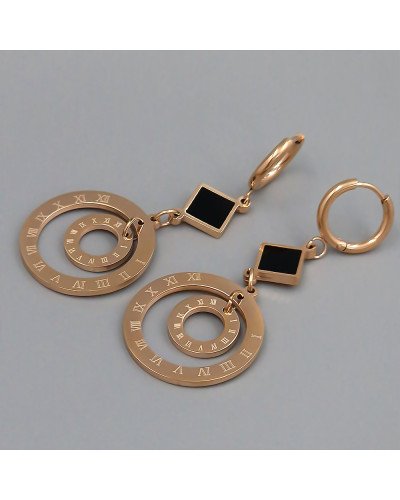 Сережки Stainless Steel з емаллю. Сталь. Позолота ЧВ. Довжина: 55 мм. Ширина: 24 мм.