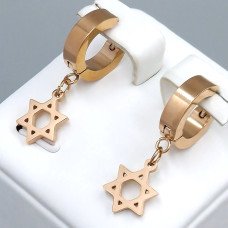 Сережки Stainless Steel. Сталь. Позолота ЧВ. Довжина: 29 мм. Ширина: 9 мм.