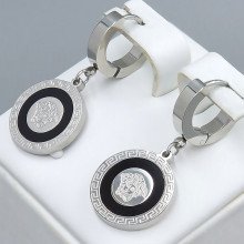 Сережки Stainless Steel з емаллю. Сталь. Родій. Довжина: 33 мм. Ширина: 15 мм.