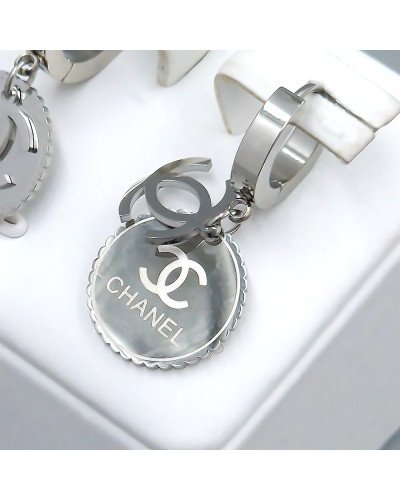 Сережки Stainless Steel. Сталь. Родій. Довжина: 31 мм. Ширина: 15 мм.