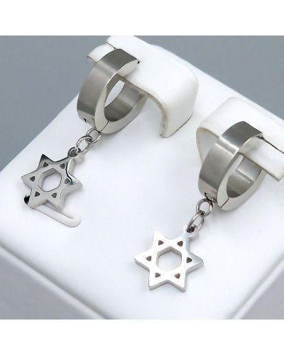 Сережки Stainless Steel. Сталь. Родій. Довжина: 29 мм. Ширина: 9 мм.