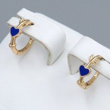 Сережки ХР з емаллю. Позолота 18К. Діаметр: 11 мм. Ширина: 3,8 мм.