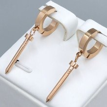 Сережки Stainless Steel. Сталь. Позолота ЧВ. Довжина: 39 мм. Ширина: 3 мм.