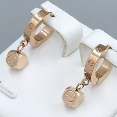 Сережки Stainless Steel. Сталь. Позолота ЧВ. Довжина: 23 мм. Ширина: 5 мм.
