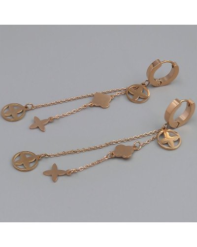 Сережки Stainless Steel. Сталь. Позолота ЧВ. Довжина: 78 мм. Ширина: 3 мм.