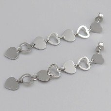 Сережки-гвоздики Stainless Steel. Сталь. Родій. Довжина: 56 мм. Ширина: 8 мм.