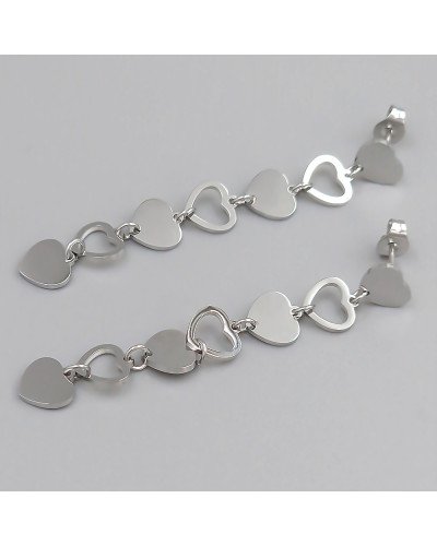 Сережки-гвоздики Stainless Steel. Сталь. Родій. Довжина: 56 мм. Ширина: 8 мм.