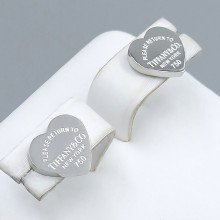 Сережки-гвоздики Stainless Steel. Сталь. Родій. Довжина: 8 мм. Ширина: 9 мм.