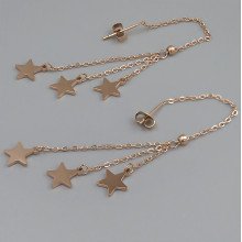 Сережки-протяжки Stainless Steel. Сталь. Позолота ЧВ. Довжина: 109 мм. Ширина: 8 мм.