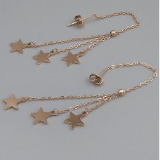 Сережки-протяжки Stainless Steel. Сталь. Позолота ЧВ. Довжина: 109 мм. Ширина: 8 мм.