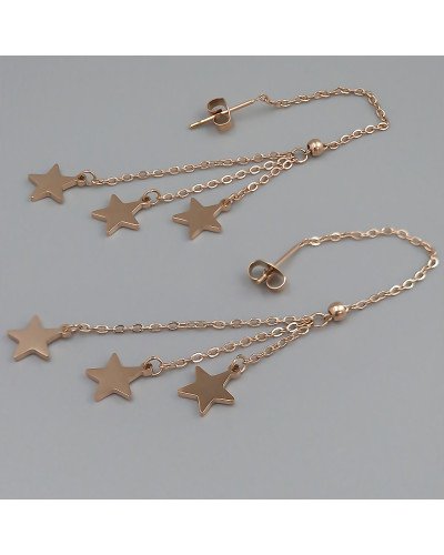 Сережки-протяжки Stainless Steel. Сталь. Позолота ЧВ. Довжина: 109 мм. Ширина: 8 мм.