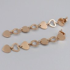 Сережки-гвоздики Stainless Steel. Сталь. Позолота ЧВ. Довжина: 59 мм. Ширина: 7 мм.