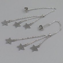 Сережки-протяжки Stainless Steel. Сталь. Родій. Довжина: 109 мм.