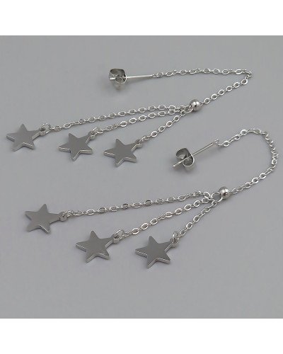 Сережки-протяжки Stainless Steel. Сталь. Родій. Довжина: 109 мм.