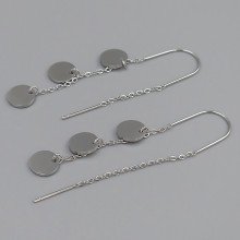 Сережки-протяжки Stainless Steel. Сталь. Родій. Довжина: 59 мм Ширина: 8 мм.
