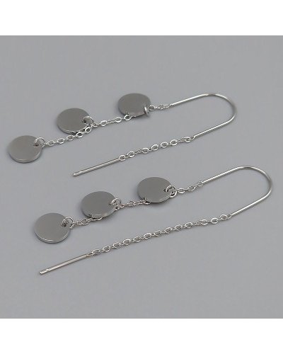 Сережки-протяжки Stainless Steel. Сталь. Родій. Довжина: 59 мм Ширина: 8 мм.